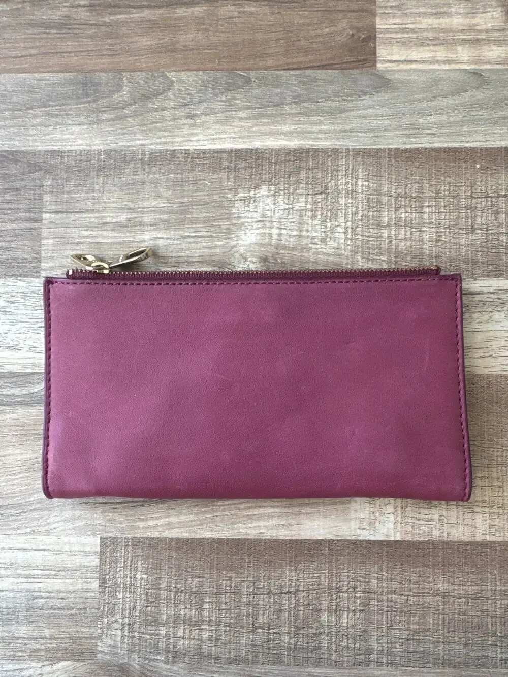 NWT Ann Taylor 100% Leather Open Flap Wallet Clutch